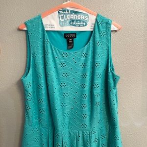 Teal eyelet plus size dress